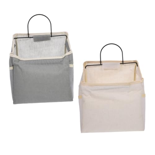 Cabilock Wand Hängende Aufbewahrungstasche 2 Stücke Multifunktionaler Organizer aus Baumwolle für Schlafzimmer und Wohnheim mit Großen Fächern für Bücher und Magazine von Cabilock