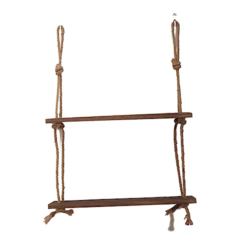 Cabilock 2Stufe Hängendes Holzregal mit Juteseil Stufiges Wandregal Dunkelbraun Schweberegal für Vielseitige Dekoration und Aufbewahrung für Wohnzimmer Schlafzimmer und Badezimmer Cabilock 2Stufe Hängendes Holzregal mit Juteseil Stufiges Wandregal Dunkelbraun Schweberegal für Vielseitige Dekoration und Aufbewahrung für Wohnzimmer Schlafzimmer und Badezimmer von Cabilock
