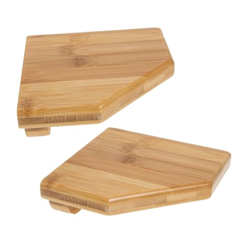 Cabilock 2pcs Eckregal Wandhalterung Bambus Schwimmende Eckregale Eckwandregal Für Schlafzimmer Badezimmer Küche Und Wohnzimmer von Cabilock