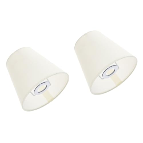 Cabilock 2st Kronleuchter Schatten Moderner Lampenschirm Rot Mini- Stilvoller Lampenschirm Weiße Tischlampe Trommel Lampenschirm Grün Spitze Leuchten Stoff Clip Schreibtischlampe E14 von Cabilock