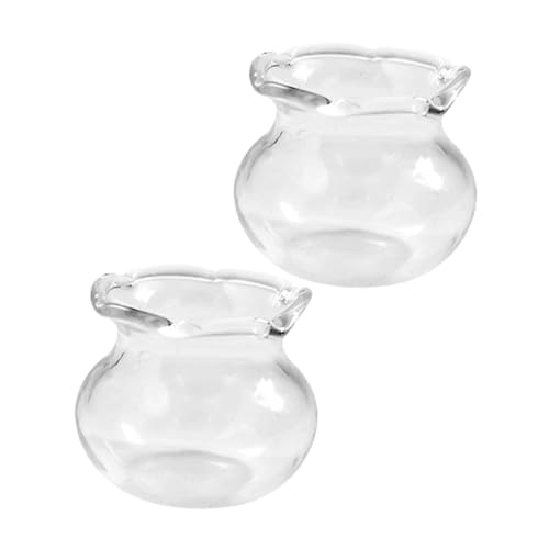 Cabilock 2st Mini- - Vasen Makramee-pflanzenaufhänger Futter- Und Spielaquarium Kleiner Pflanzer Flipper Topfgeschirr-Clip Geschirrspülständer Luxus-brosche Teller Transparent Glas von Cabilock