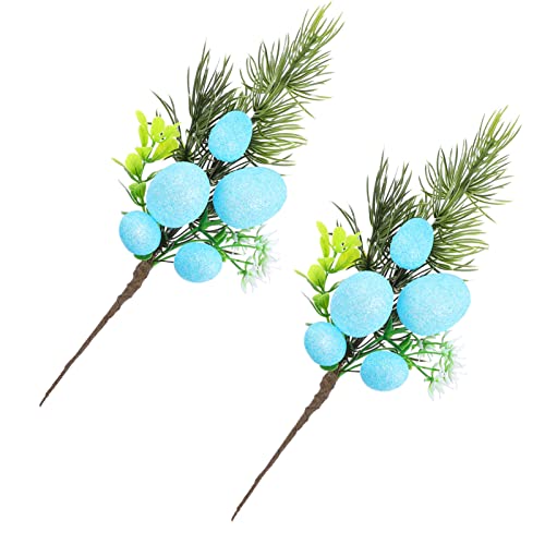 Cabilock 2st Osterei-stecklinge Eierbaum DIY Osterei Prig Osterbaum Osterei-blumenarrangement Künstliche Eierzweige Osterei-Girlande Osterei-zweigstrauß Selbstgemacht Stiele Schaum von Cabilock