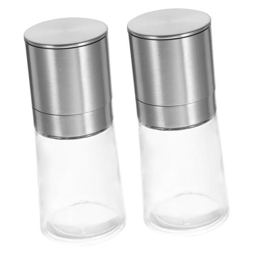 Cabilock 2stücke Salz Und Pfeffermühle Mit Manuellem Grinder Aus Für Salz Und Pfeffer Praktische Gewürzflasche Mit Glasbehälter Für Küche Und Zuhause von Cabilock
