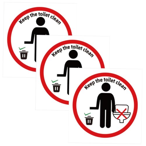 Cabilock 3 Blätter Toilettenaufkleber Wandtattoo Selbstklebend Abnehmbar Badezimmer Deko Wc Schild für Glatte Oberflächen Tür Fenster Glas von Cabilock