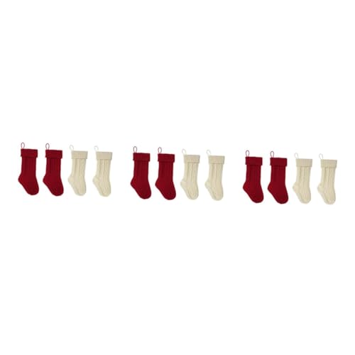 Cabilock 3 Sätze Weihnachtssocken Weihnachtsbaum Weihnachtsstrümpfe Weihnachtstaschen Hängend Mini Weihnachtsgeschenktüte Socke Weihnachtsstrumpf Christbaumschmuck Acryl 4 Stück * 3 von Cabilock