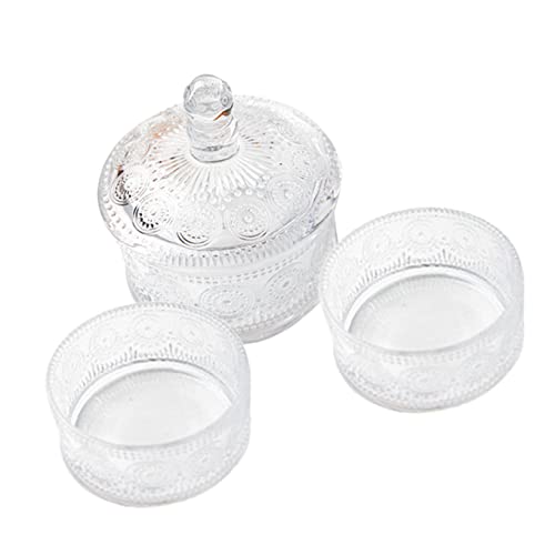 Cabilock Schmuckschatulle Mit Bonbonglasdeckel 3-stufiger Organizer Aufbewahrung Kleiner Schmuckschatullen Behälter Für Getrocknete Lebensmittel Elegant von Cabilock