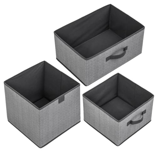 Cabilock 3 Stück Faltbare Kleideraufbewahrungsboxen Teiliges Set Große Stoff Organizer für Kleider und Bettwäsche Praktische Aufbewahrungslösung mit Griffen für Schränke und Regale von Cabilock