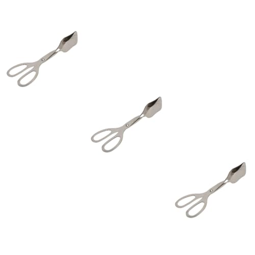 Cabilock 3 Stück Grillzange Servierzange Edelstahl Salatzange Kuchenzange Handtuch Clip Grill Clip Kuchen Brot Clip Küchenzange Clip Gebratenes Steak von Cabilock