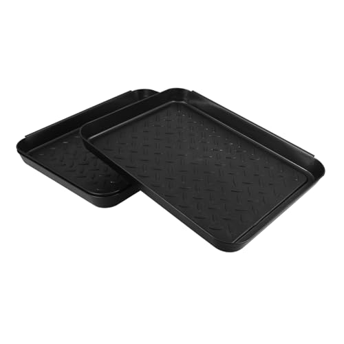 Cabilock 3 Stück Kunststoff Schuhablage Große wasserdichte Schuhwanne für Eingangsbereich und Außenbereich Praktische Unterlage für Schuhe und Garten Schwarz von Cabilock