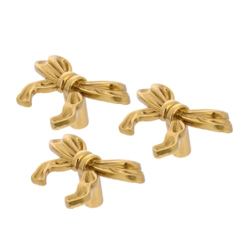 Cabilock 3 Stück Messing Schrankknöpfe Vintage Bowknot Design Ergonomisch Vielseitig für Kommoden Schränke Kleiderschränke Schuhschränke Nachttische Hochwertige Möbelgriffe von Cabilock