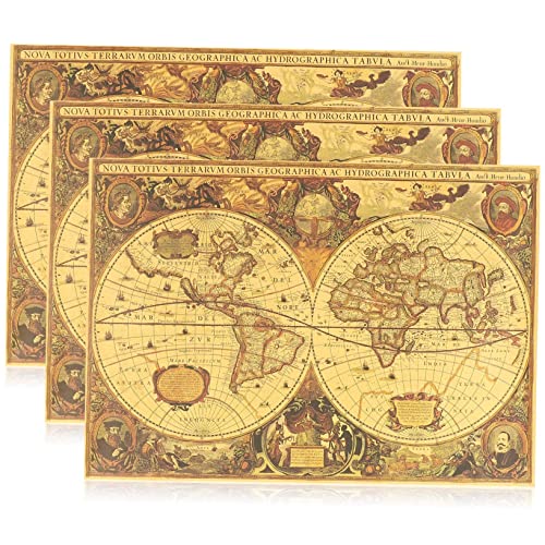 Cabilock 3stücke Retro Weltkarte Poster Nautische Wanddekoration Vintage World Map Wandkunst Für Wohnzimmer Studienräume Und Bibliotheken Langlebiges Wanddekor Cabilock 3stücke Retro Weltkarte Poster Nautische Wanddekoration Vintage World Map Wandkunst Für Wohnzimmer Studienräume Und Bibliotheken Langlebiges Wanddekor von Cabilock