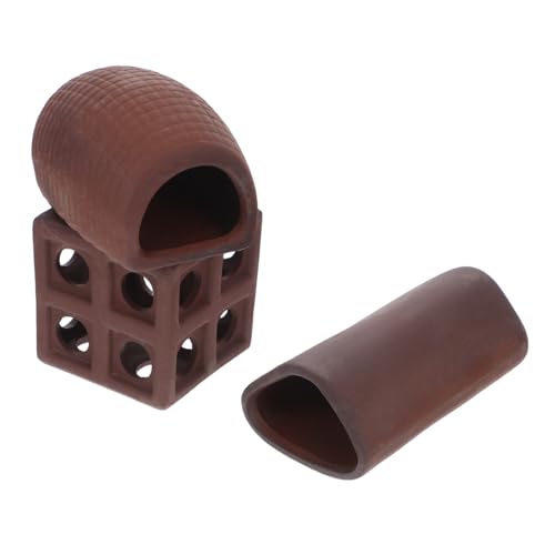 Cabilock 3 Stück Teiliges Aquarium Versteck aus Keramik für Fische und Garnelen Sichere Ablaichhöhlen und Dekorative Aquarienornamente für Gestaltung von Aquarien des Wohlbefindens von von Cabilock