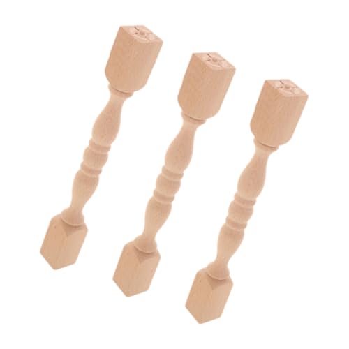 Cabilock 3 Stück Teiliges aus Unvollendeten Holz Finials Dekorative Pfosten für Treppen und Vorhänge Vielseitige Anwendung für Heimdekoration Holzsäulen Khaki von Cabilock