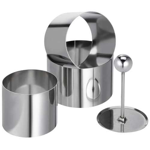 3Stück Dessertringe und Speiseringe Speiseringe Lebensmittel Ringe Ring Set klein Kuchenringe mit Stampfer für Nachspeise Mousse Torte Reiskugel Rund DIY Desserts 3Stück Dessertringe und Speiseringe Speiseringe Lebensmittel Ringe Ring Set klein Kuchenringe mit Stampfer für Nachspeise Mousse Torte Reiskugel Rund DIY Desserts von Cabilock
