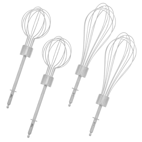 Cabilock 304 Edelstahl-Mixeraufsätze 4Er-Pack Universeller Schneebesen-Ersatz Für Die Meisten Handmixer Spülmaschinenfestes Backzubehör von Cabilock