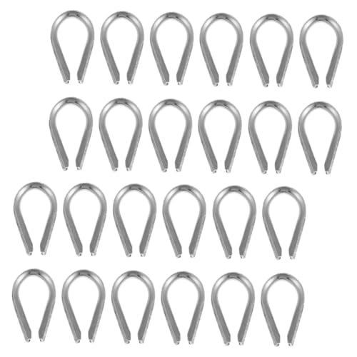 Cabilock 30Stücke Drahtseilkauschen Kabel Rigging Ringe für Sichere Verbindung für Außenbereich Vielseitige Anwendungen von Cabilock