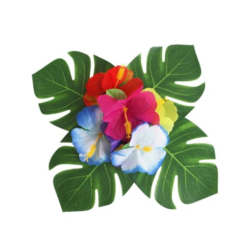Cabilock 30stücke Teiliges Set Künstliche Schildkrötenblätter Hibiskusblüten Für Hochzeits Und Partydesign Tropische Tischdekoration Ergänzung Für Garten Und Innenräume von Cabilock