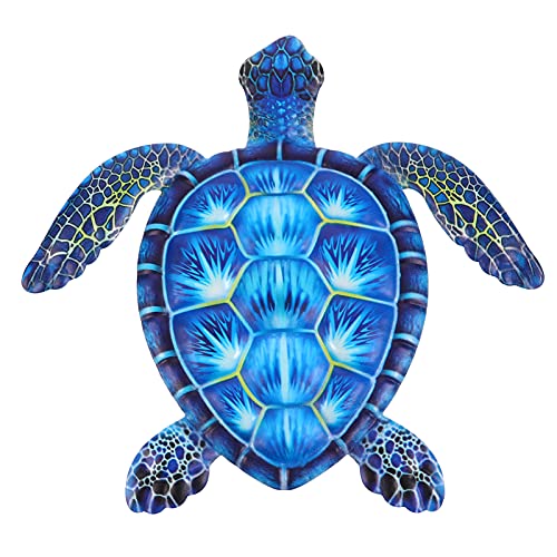 Cabilock 3D Schildkröte Deko Metall Schildkröte Figur Wandkunst Eisen Wandschmuck Gartendeko Wandbild Gartenfigur Tierfiguren für Geburtstag Hochzeit Ostern Party Wanddeko Blau von Cabilock