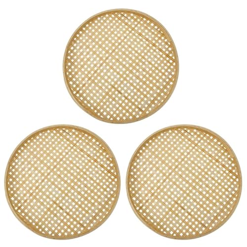 Cabilock 3er Set Bambuskörbe - Gewebte Siebe für Obst & Snacks, Mehrzweck Aufbewahrungskörbe Naturfarben 18cm Küchen- und Pflanzenkörbe Cabilock 3er Set Bambuskörbe - Gewebte Siebe für Obst & Snacks, Mehrzweck Aufbewahrungskörbe Naturfarben 18cm Küchen- und Pflanzenkörbe von Cabilock