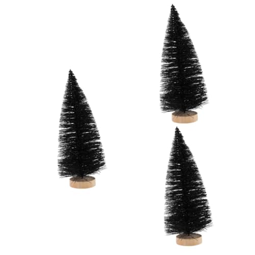 Cabilock 3St Kleiner schwarzer Weihnachtsbaum Mini-Weihnachtsbäume Mini-Tisch-Weihnachtsbaum mini Tannenbaum künstlich künstlicher mini Christbaum weihnachtsdeko Halloween-Dekorationen Holz von Cabilock