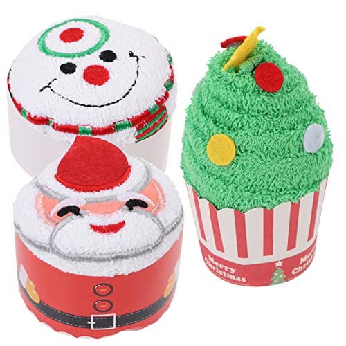 Cabilock 3stücke Teiliges Weihnachts-handtücher Aus Baumwolle Lustige Kuchenmodellierungstücher Weihnachtsmann Schneemann Weihnachtsbaum Für Kreative Festdekorationen Und Geschenkideen von Cabilock