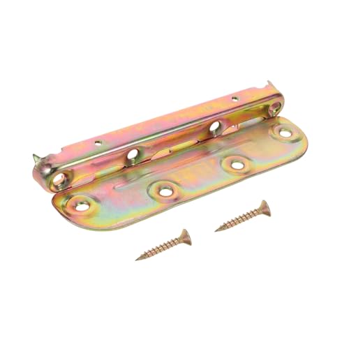 Cabilock 4 Sätze Betthängeanschluss Bettbefestigungshardware Bettscharnierkästen Bettrahmen-hardware-klammern Bettbretthalterung Bettmontageplatte Kopfteil-stützhalterungen Golden von Cabilock