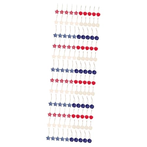 Cabilock 4 Sätze Dekoratives Rattan für Unabhängigkeitstag Teiliges mit Rattanbällen und Sternen zum Aufhängen für Partys und Feierlichkeiten von Cabilock