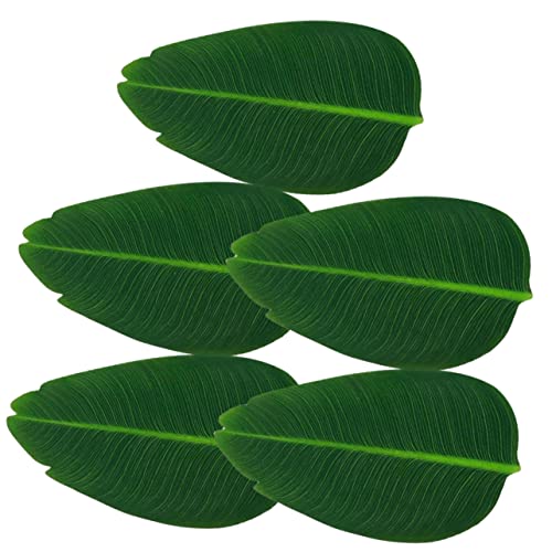 Cabilock 4 Sätze Isolier-tischset Dekoration Mit Bananenblättern Ladeplatten Tischläufer Tischsets Küchenmatte Ort Unordentliche Matte Tischschutzmatte Seidentuch Green 5 Stück * 4 von Cabilock