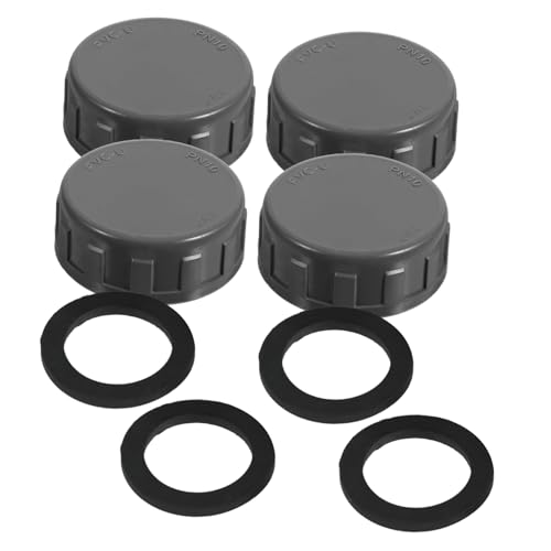 Cabilock 4 Sätze PVC Innengewinde Rohrkappe mit Dichtung Abdichtung Rohrendkappe für Bewässerung und Sanitär mit Verbessertem Dichtungsring Einfache Montage und Passform von Cabilock