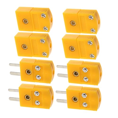 Cabilock 4 Sätze Thermoelement Adapter K Teiliges aus Männlichen und Weiblichen Steckverbindern für Thermoelemente Robustes Material für Zuverlässige Anwendungen und Einfache Installation von Cabilock