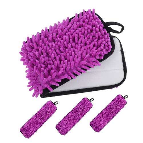 Cabilock 4 Stück Chenille Mikrofaser Ersatz Mop Pads Wiederverwendbar Waschbar Saugstark zu Hartholz und Fliesen und Trocken Einsetzbar Umweltfreundliche Einfache Befestigung von Cabilock