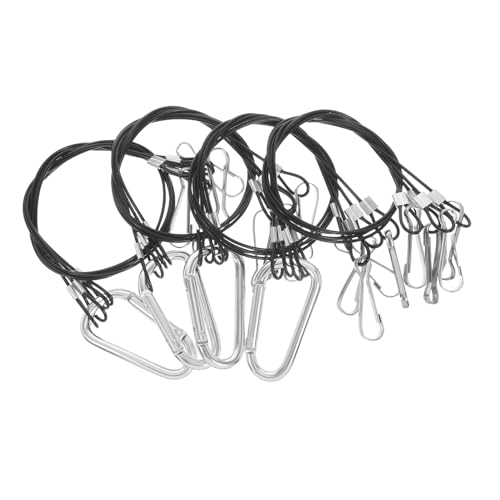 Cabilock 4 Stück Drahtseil Hängender Korbseilaufhänger Pflanzenhalter Für Aquarien Seilaufhänger Für Pflanzen Pflanzenseilaufhänger Pflanzen Wachsen Lichtaufhänger Rostfreier Stahl Silber von Cabilock