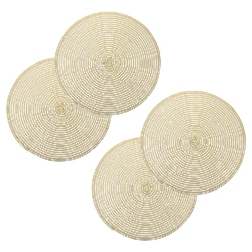 Cabilock 4-teiliges Tischset Aus Gewebter Baumwolle Für Zuhause Esszimmer Hitzebeständig Nicht Schmutzabweisend Für Die Familie 38 cm Rund Golden von Cabilock