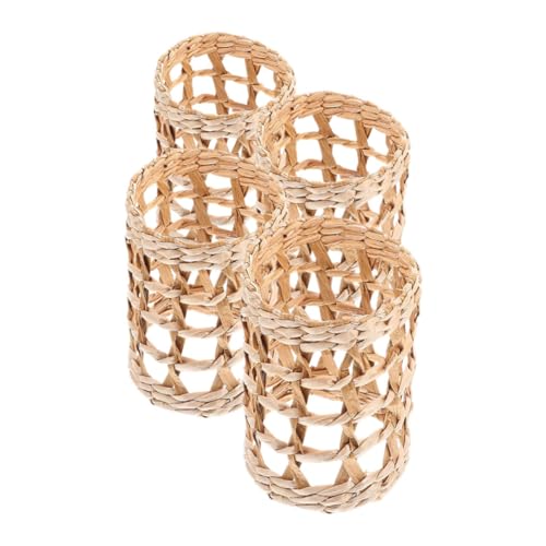 Cabilock 4 Stück Handgewebte Strohhülle Dekorative Wiederverwendbare Flaschenschutzhüllen aus Naturstroh für Lotion Glasflaschen Stilvolles Handgefertigtes Wohnaccessoire für Zuhause Büro Cabilock 4 Stück Handgewebte Strohhülle Dekorative Wiederverwendbare Flaschenschutzhüllen aus Naturstroh für Lotion Glasflaschen Stilvolles Handgefertigtes Wohnaccessoire für Zuhause Büro von Cabilock