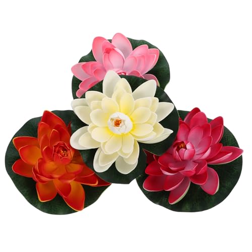 Cabilock 4 Stück Künstliche Schwimmende Lotusblumen Lebensechte Teichdeko in Weiß Orange Rot Rosa Wasserfest für Garten Aquarium Pool Indoor und Outdoor Nutzung Cabilock 4 Stück Künstliche Schwimmende Lotusblumen Lebensechte Teichdeko in Weiß Orange Rot Rosa Wasserfest für Garten Aquarium Pool Indoor und Outdoor Nutzung von Cabilock