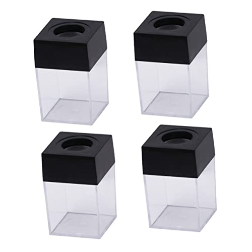 Cabilock 4 Stück Magnetischer Büroklammer Organizer Teilig Transparent Magnetische Aufbewahrungsbox für Büroklammern Reißzwecken und Bürobedarf Kompakt und Platzsparend für Schreibtisch von Cabilock