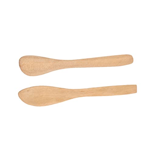 Cabilock 4 Stück Mini-Marmelade-Creme- Kuchenschaber Küchenspatel Schaber Dessertlöffel Gebäckschaber Buttermesser Holzschneider Brotmesser Sandwich-Holzmesser von Cabilock