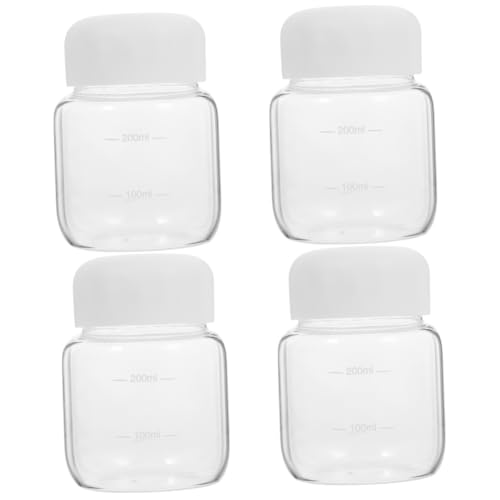 Cabilock 4stücke Mini Wasserflasche Borosilikatglas Klare Trinkflasche Mit Messskala Für Wasser Milch Und Kaffee Leicht Hitzebeständig Und Einfach Zu Reinigen Cabilock 4stücke Mini Wasserflasche Borosilikatglas Klare Trinkflasche Mit Messskala Für Wasser Milch Und Kaffee Leicht Hitzebeständig Und Einfach Zu Reinigen von Cabilock