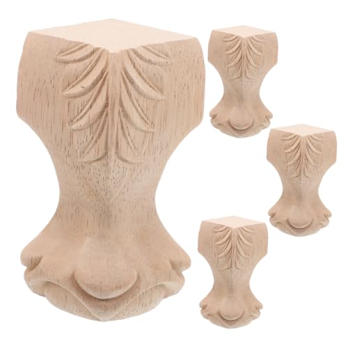 Cabilock 4 Stück Möbelbeine aus Holz mit Geschnitztem Design Beige Dekorative Schrankfüße für Sofa Bücherregal Couchtisch Kommode und Badezimmermöbel Einfach zu Montieren Cabilock 4 Stück Möbelbeine aus Holz mit Geschnitztem Design Beige Dekorative Schrankfüße für Sofa Bücherregal Couchtisch Kommode und Badezimmermöbel Einfach zu Montieren von Cabilock