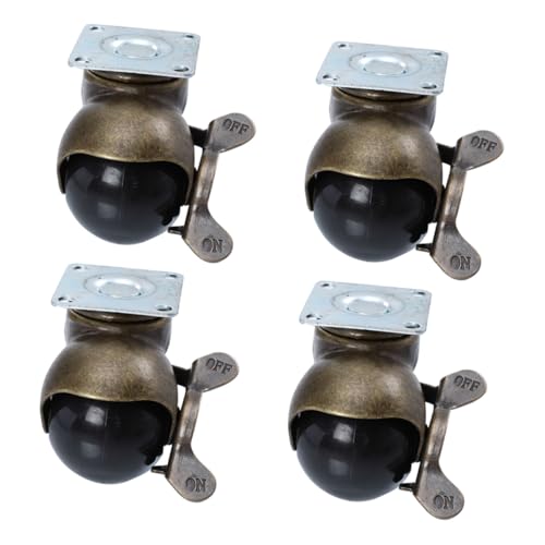 Cabilock 4 Stück Möbelrollen mit Bremse Geräuschlose Kratzfeste Ersatzrollen für Möbel Schränke Outdoor wagen Langlebig und Einfach zu Montieren von Cabilock