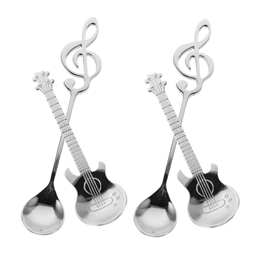 Cabilock 4 Stück Musik Aus Rostfreiem Stahl Musiklöffel Musiknote Rührender Löffel Musical Tea Löffel Rührlöffel Für Marmelade Kaffee Rühren Edelstahl 304 Silber von Cabilock