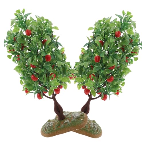 Cabilock 4 Stück Obstbaum-Modell Wohnaccessoires für zu Hause Kind schreibtischdeko Schreibtisch Dekoration Zug künstlicher Baum Mini-Kunstbaumschmuck Obstbaum schmücken Puppenhaus Anlage von Cabilock