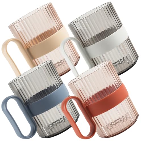 Cabilock 4 Stück Paar Mundspülbecher Halten Tassen Badezimmer Spülen Klare Tassen Tasse Zahnbürstenhalter Stapelbar Einfach Uv Kind Slot Zahnputzbecher Bad Tassen Plastik von Cabilock