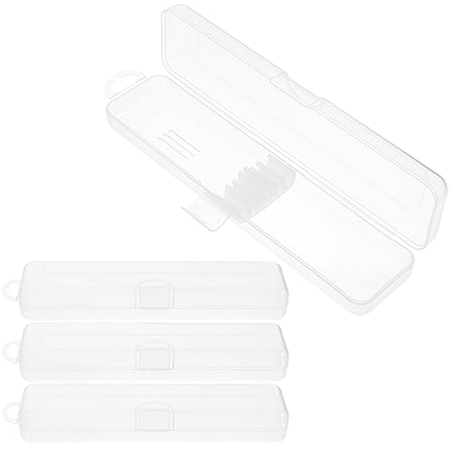 Cabilock 4 Stück Reise-Strohhalm-Box Glas-Stroh-Tragetasche Transparente Trinkhalm-Aufbewahrungsbox Papier-Strohhalm Trinkhalm-Etui Essstäbchen-Behälter von Cabilock