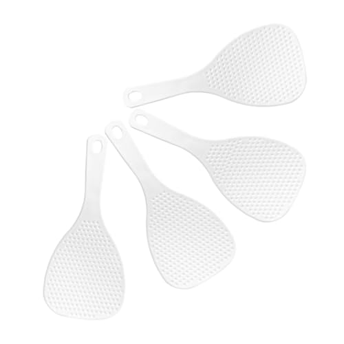Cabilock 4 Stück Teiliges Antihaft Reislöffel mit Ergonomischem Griff Kunststoff Reispaddel zum Einfachen Servieren von Klebrigem Reis und Käse Langlebig Leicht zu Reinigen Küchenutensil von Cabilock