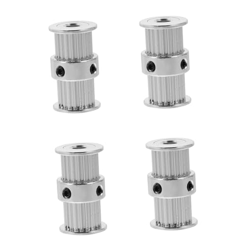 Cabilock 4 Stück Teiliges Drucker Zubehör Aluminiumlegierung Doppelkopf Zahnriemenscheiben Pulley Zähne Innenbohrung für Heim Büro Schulgebrauch von Cabilock