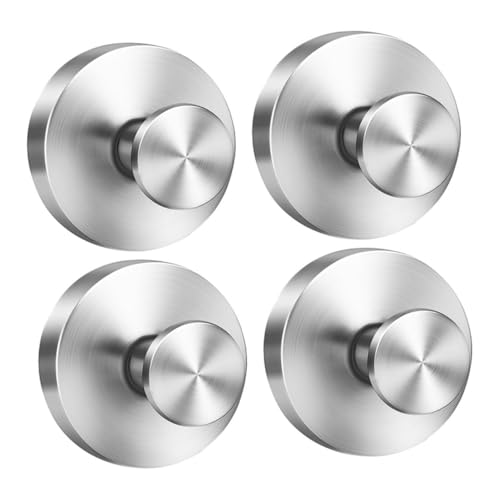 Cabilock 4 Stück Teiliges Edelstahl Saugnapf Haken ohne Bohren Starke Haftkraft Gebürstetes Finish Multifunktional für Handtücher Kleidung Hüte für Bad und Schlafzimmer von Cabilock