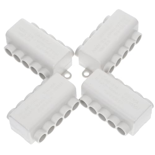 Cabilock 4 Stück Teiliges Elektrischer Anschlussklemmen mit Abdeckung Schnelle Verdrahtung für Industrielle Geräte Geeignet für Verschiedene Kabelquerschnitte Platzsparendes Design von Cabilock