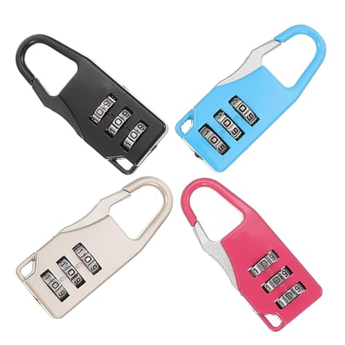 Cabilock 4 Stück Teiliges Gepäckschloss Zahlenschloss Stabile Vorhängeschlösser mit Individuellem Zahlencode Diebstahlschutz für Koffer Rucksack Sporttasche Modische Farbauswahl Silber Cabilock 4 Stück Teiliges Gepäckschloss Zahlenschloss Stabile Vorhängeschlösser mit Individuellem Zahlencode Diebstahlschutz für Koffer Rucksack Sporttasche Modische Farbauswahl Silber von Cabilock