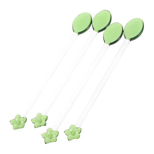 Cabilock 4 Stück Teiliges Glas-rührlöffel mit Langem Stiel Langlebig Vielseitig Einsetzbar zum Kaffeerühren Dessertservieren und Milchmischen für Zuhause Hotel von Cabilock